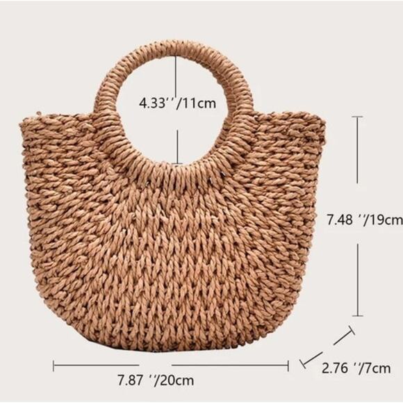 Shein Woven Straw Crossbody Summer Bag - NWOT - Picture 8 of 9